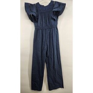 Mango MNG Girls Size 8 Blue Jumpsuit Romper NWT